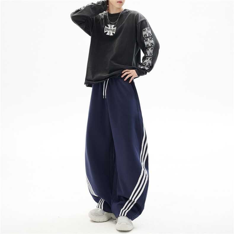 GX6196P70原版高品质阔腿弯刀裤日系港风男女宽松嘻哈懒慵风长裤,男装休闲裤,星座1108-5