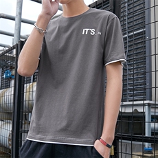 男士短袖t恤夏季2021新款韩版潮流宽松上衣服假两件体恤T603-P25，男装T恤，星座509