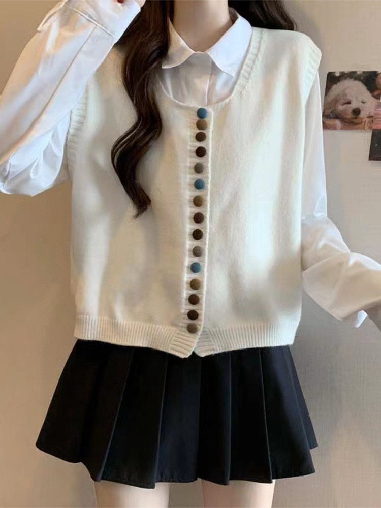 2025百搭时尚绵阳绒彩扣马甲针织衫，女装针织衫/毛衣，晨旭羊绒