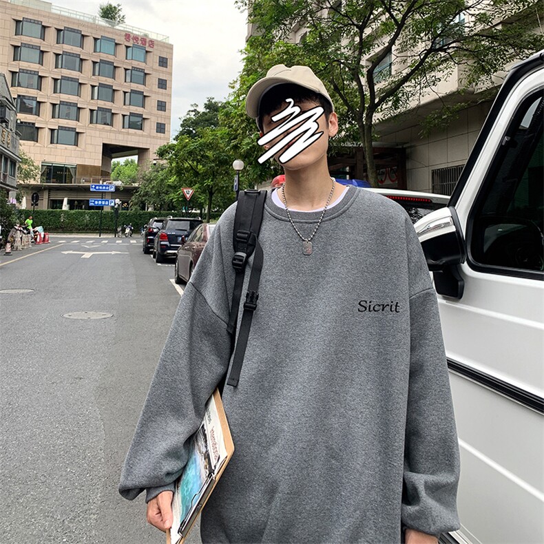 S6098-P35春季圆领卫衣男大码韩版宽松长袖外套男,男装卫衣,电商A040