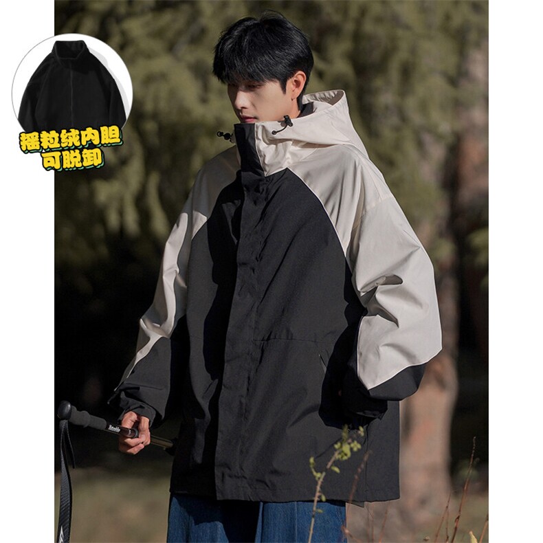 特批P130无差价三合一摇粒绒内胆可脱卸外套男户外防水冲锋衣M84,男装棉衣,电商A001
