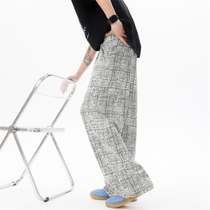 8XL-M 棉麻扎染糯米裤垂感直筒宽松慵懒休闲阔腿裤K9130P68控98图片