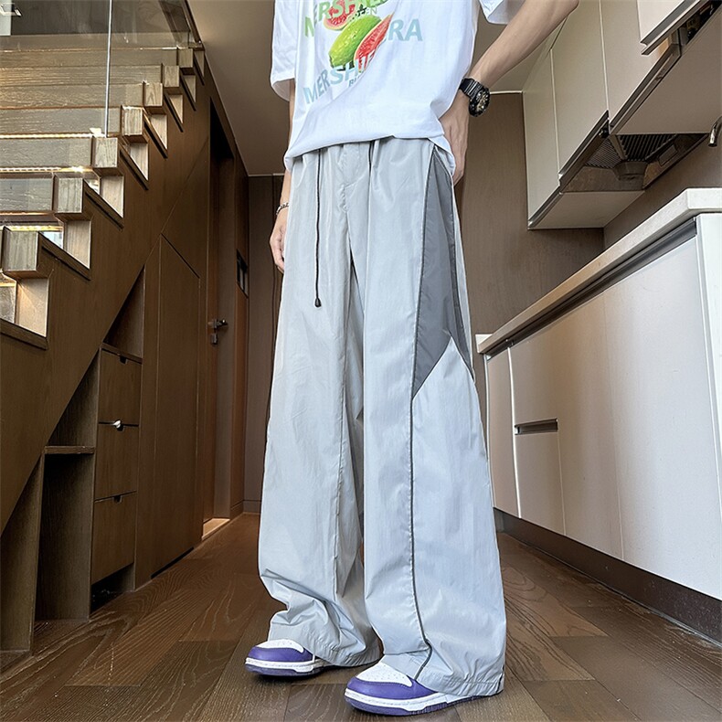 美式复古运动裤2026新款男夏季撞色机能户外宽松冰凉感潮K32P58,女装休闲裤,电商A335-1（原A458）