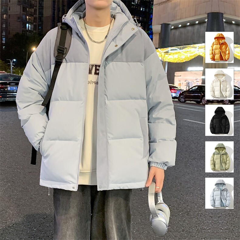 港风冬季联保撞色拼接50灰鸭绒羽绒服男女同款外套YR9008-P130,男装羽绒服,星座610（原A335）