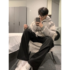 网图现货扎染棉服美式短款面包服男冬季高街廓形棉衣外套P108，男装棉衣，电商C306-1
