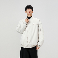 美式潮流棉服男冬季新款复古百搭拉链宽松机车服棉服2307P105，男装棉衣，星座506-1