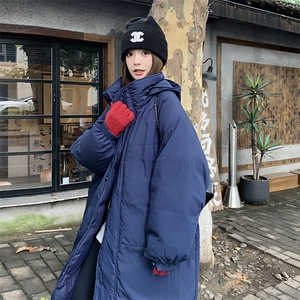 韩版加厚中长款连帽羽绒服女2025年冬季新款显瘦保暖90白鸭绒外套图片