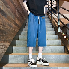 QK72293-P25冰丝七分裤男大码速干短裤男五分裤港风风格，男装牛仔裤，电商A040