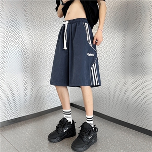 条纹短裤男夏季薄款休闲五分中裤美式高街篮球运动裤DK02222-P35图片