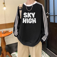 美式三杠条纹复圆领卫衣秋冬男女宽松长袖SW2478-P45控6850棉，男装卫衣，电商B370