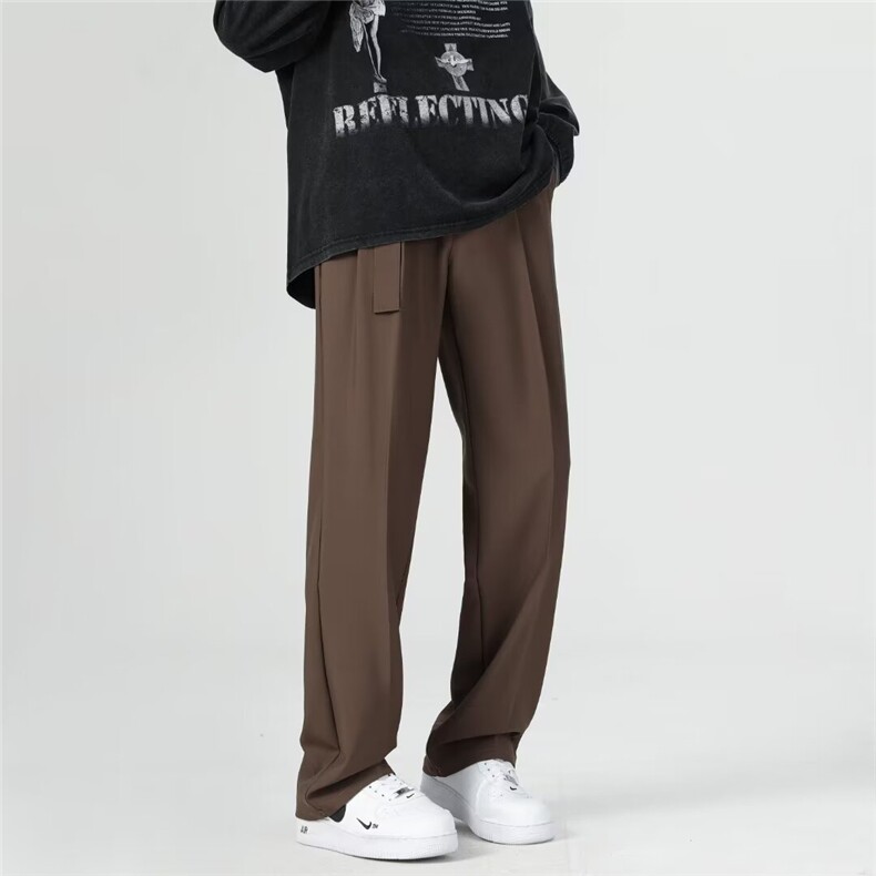 2025秋新款休闲西装裤轻奢垂感宽松直筒阔腿微喇小西裤XK50，男装西服套装，星座1108-1