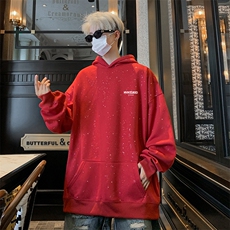 抖音得物高品质重磅全棉二开支持退换360克满天星连帽卫衣1004，男装卫衣，电商A486