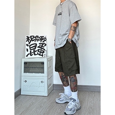 港风大码宽松休闲裤短裤工装裤五分裤A014-DY2373-P45控58，男装牛仔裤，电商A014