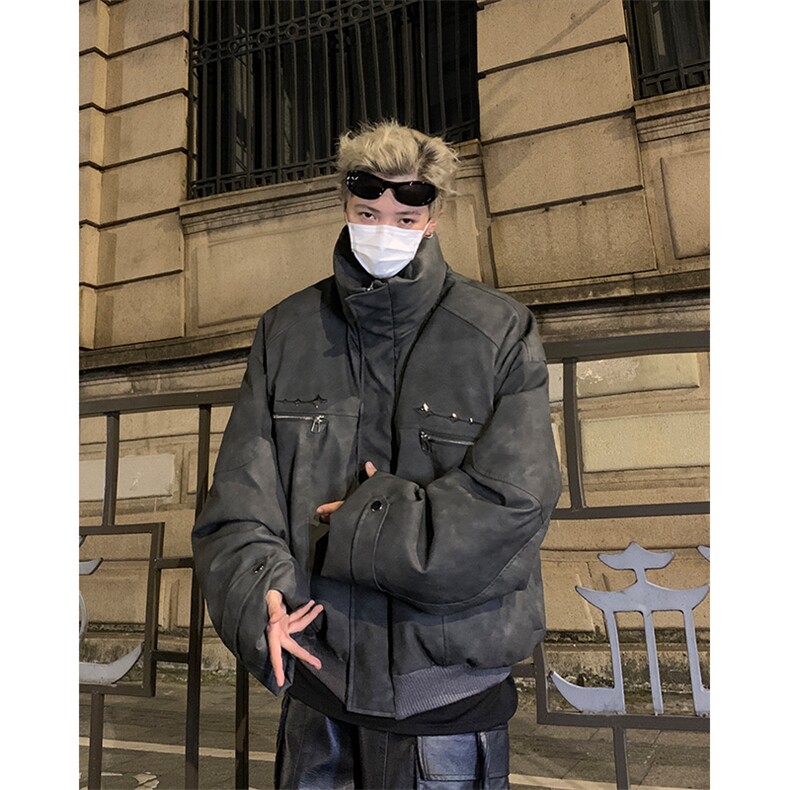 405A  美式复古个性金属设计短款皮衣棉服 MY24916-特批108控178图片