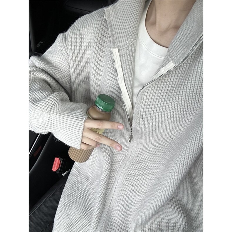 秋冬款慵懒风拉链针织开衫男款宽松休闲百搭毛衣外套MYF02-P59,男装针织衫/毛衣,星座208-5