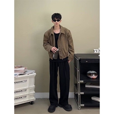 W9292-P80网图现货春季新款飞行员夹克美式复古垫肩棒球服外套，男装夹克，星座1608-2
