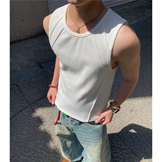 港风男装美式健身夏季背心坎肩纯色情侣无袖T恤汗衫D429特P20，男装背心/马甲，电商A335-1（原A458）
