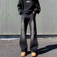 美式高街牛仔裤男韩版潮流渐变色帅气2024秋冬K1621-P45，男装牛仔裤，星座1109-3