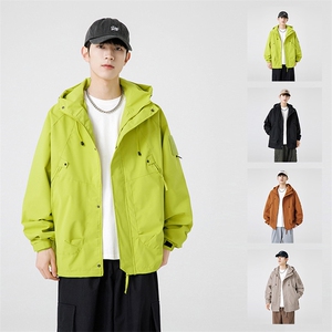 山系连帽夹克男士春秋新款户外冲锋衣工装上衣外套J90-P40图片