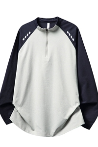 半拉链户外运动长袖T恤男 M-5XL FSCT30 P35控58图片