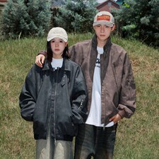 2026港风面料基布聚酯纤维PU皮衣大码M-5XL男JK77867P90控148，男装皮衣，星座227-7