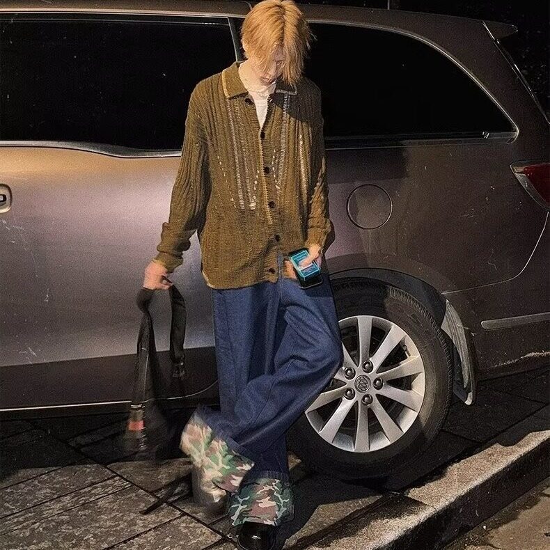 D7784-P55新款牛仔裤男女美式水洗设计感百搭宽松长裤-网图现货,男装牛仔裤,星座603-2