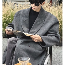 男女毛呢大衣中长款呢子过膝风衣常规F370-特100加棉FY380-特110，男装风衣，电商B289