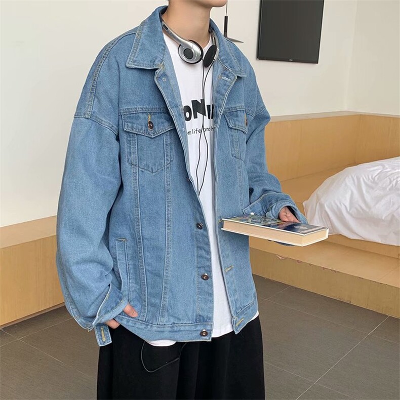 夹克男宽松休闲百搭黑色复古港风2025秋季新款秋装上衣牛仔外套男,男装工装外套,星座1210-1