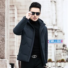 新款2023冬季羽绒服男装连帽白鸭绒外套中年爸爸装SFT81678-P295图片