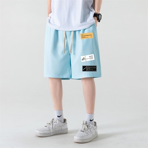 HD74118-P22 华夫格短裤男大码宽松五分裤男直筒中裤图片