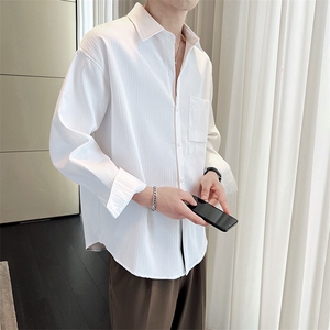 轻熟风秋装高品质提花垂坠感痞帅衬衫寸衫高级A236-0818-P65图片