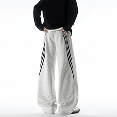 190加长高个子三条杠运动裤男直筒阔腿宽松百搭休闲卫裤KZ077P55，男装休闲裤，电商B312