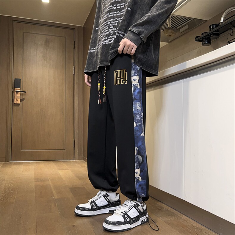 男士夏季菠萝格休闲裤子港风模特抖音中裤 K870*P30控58图片