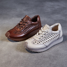 A1112-P245夏季新款真皮手工系带打孔单鞋镂空女鞋阿甘鞋，男鞋休闲鞋，星座1407-6