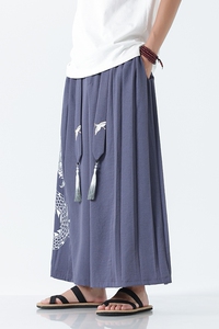 夏季新款 大码风汉服飘带改良宋裤男女裙裤阔腿裤潮 K259/P85图片