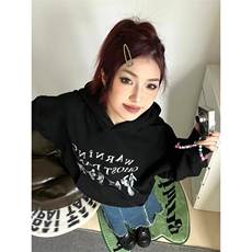 C376-P55美式复古人像印花卫衣秋冬宽松长袖卫衣上衣男女款潮，男装卫衣，星座617A-2