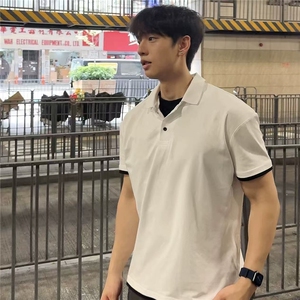 新款索罗娜老钱风假两件polo衫休闲高级收袖口T恤男POL05 P37特，男装T恤，电商D256-3(原A064-3)