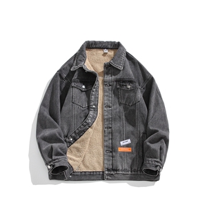 大码牛仔棉服男冬季加厚保暖羊羔毛棉衣百搭保暖棉袄子MY2253-P95图片