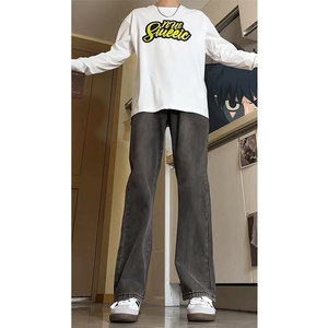 春季加长版裤子男高个子美式高街188cm110牛仔裤直筒长裤KZ010P58图片