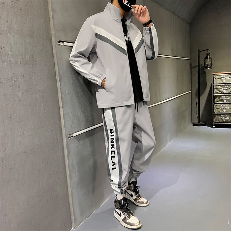 主推款立领夹克一套搭配帅气青少年潮流工装卫衣套装男D01P70,男装夹克,电商B226-2（原B217-2）