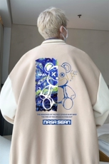 摇粒绒棒球服男大码开衫卫衣男夹克BF86290-P65，男装夹克，电商A040