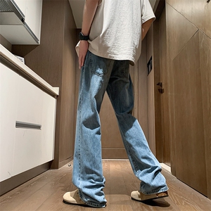 美式复古vibe裤子高街牛仔裤男款高个子微喇裤N08944-P45图片