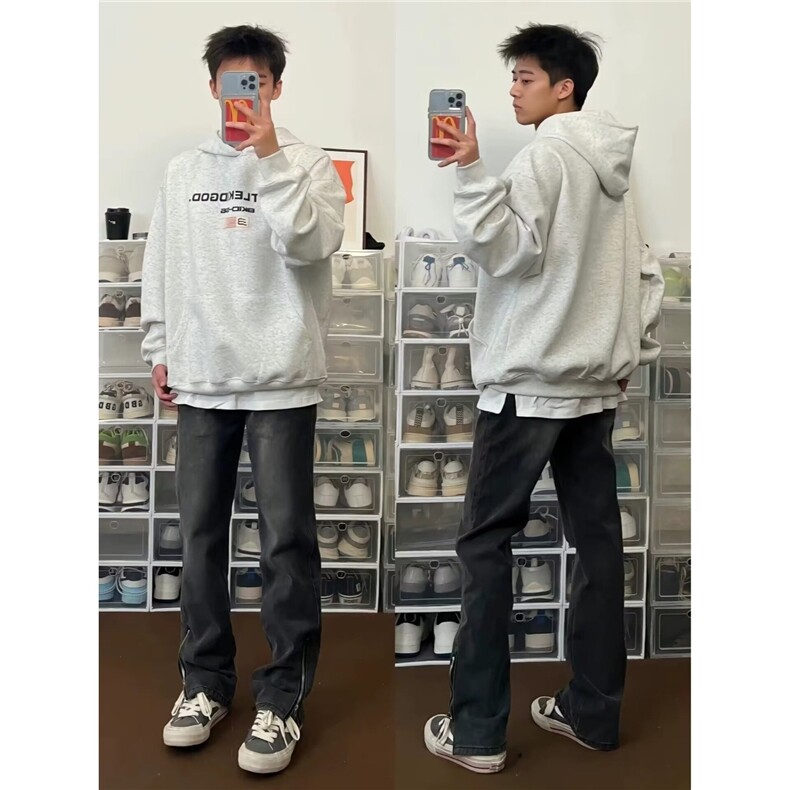 美式高街黄泥男款裤子牛仔裤2025夏新款潮牌男士宽松直筒休闲裤子，男装牛仔裤，星座506A