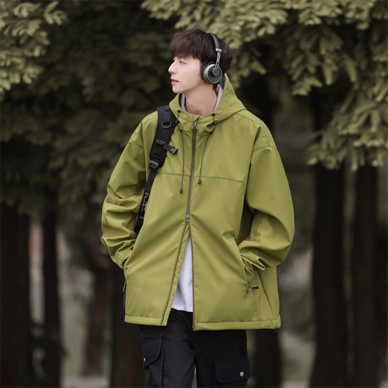 冲锋衣外套男士春秋季新款宽松连帽休闲工装夹克潮流JK223-P93，男装夹克，星座308B-2