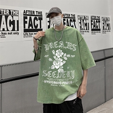 蜡染美式复古高街水洗做旧潮牌宽松短袖t恤517A-2-SX205-P35，男装T恤，星座517A-2