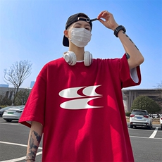 抖音得物二开现货供应220克夏装重磅美式高街宽松短袖t恤MT79，男装T恤，电商A486-1