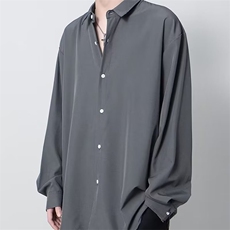 原宿青春流行男简约纯色日常潮衬衫标准气质夏季长袖文艺日系ins，男装衬衫，星座1210-1