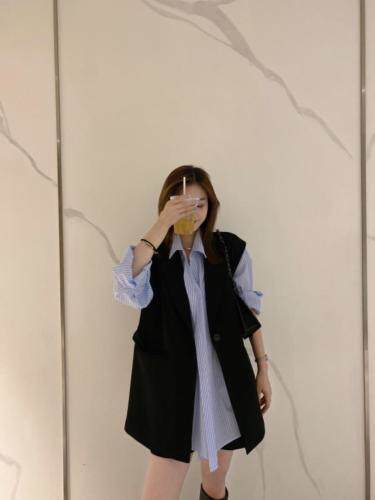 早秋新款马夹两件套，女装马夹，依岸