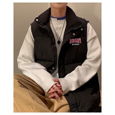 美式设计感字母棉服马甲新款时尚马甲外穿秋冬男外套MJ024P48，男装棉衣，星座1013-5