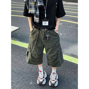 CY0529-P56七分裤短裤男款2025夏季新款美式高街多口袋痞帅阔腿裤图片